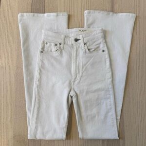 Rag & Bone White High-Rise Flare Jeans